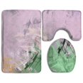thumbnail image 1 of ABPHQTO Pintura pincelada abstracta pintada cepillada Juego de alfombras de baño de 3 piezas Alfombra de baño Alfombra de contorno y tapa de inodoro, 1 of 2