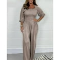 thumbnail image 4 of Jumpsuit for Womens Fashion Casual Solid Color Jumpsuit with Sleeves, 4 of 8