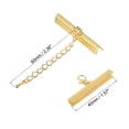 thumbnail image 2 of Unique Bargains 10Set Ribbon Crimp Clamp Ends Lobster Claw Clasps & Chain 40mm Gold Tone for DIY, 2 of 7