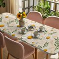 thumbnail image 3 of Spring Daisy Table Cloths for 8 Foot Rectangle Tables, Country Watercolor Flower Leaf Plant Patio Waterproof Elastic Fitted Tablecloths, Washable Rectangular Table Cover for Camping, 3 of 8
