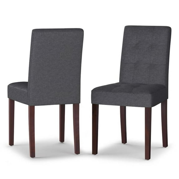 Pemberly Row Modern Fabric Dining Chair in Slate Gray (Set of 2)