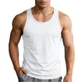 thumbnail image 2 of Dresfit Men's Shirts Scoop Neck Sleeveless Gym Tank Tops 2026 Summer Knit Hawaiian Loungewear Big and Tall Solid Lightweight Undershirts Mens White XL, 2 of 8