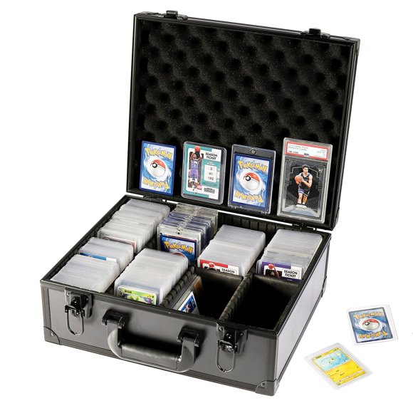 Caja de almacenamiento de tarjetas Azamou Toploaders con capacidad para más de 600 personas, color negro