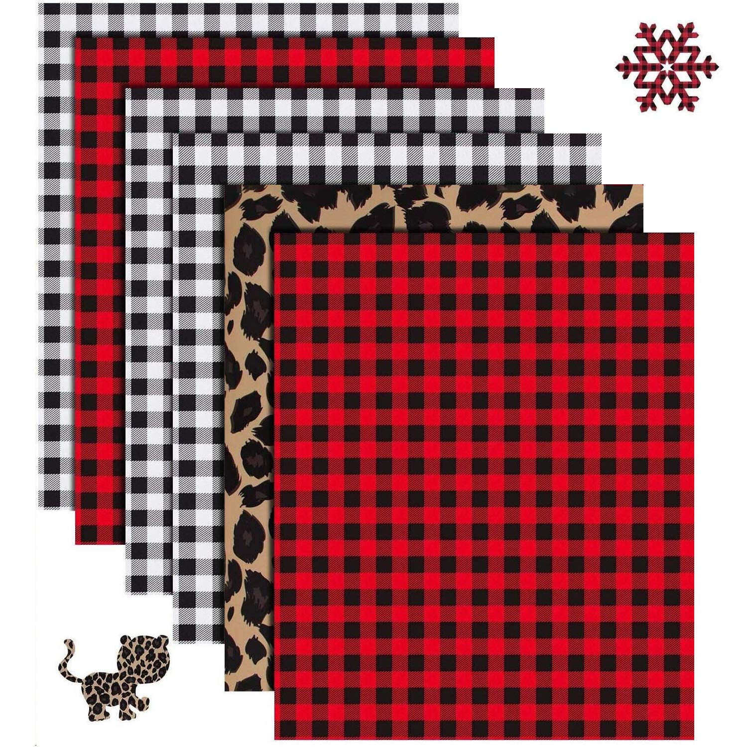Black and White Buffalo Plaid Pattern  12 X 12  Siser EasyPattern HTV  1 foot  Heat Transfer Vinyl Pattern  Holiday Plaid  Christmas