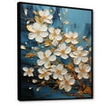 thumbnail image 2 of Designart "Radiant Golden Plumeria Blooms" Plumeria Floater Framed Wall Art Living Room, 2 of 5