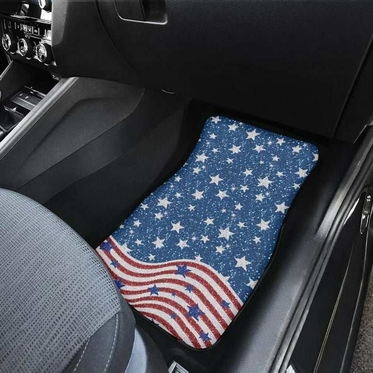 Bivenant Store American Flag Tough Floor Mats for Cars, Weather Car Mats,Waterproof Trim-To Fit Automotive Floor Mats for Cars Trucks SUV,Universal