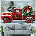 thumbnail image 4 of Fenyluxe Christmas Red Truck Banner Backdrop, Vintage Holiday Party Background Decorations for Photography, Xmas Tree Red Black Plaid Photo Booths Wall Hanging Decor for Home Studio 60x50inch, 4 of 6