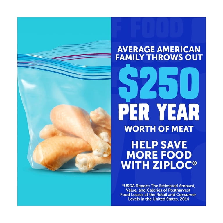 Ziploc¬Æ Freezer Half Gallon Bags, Grip 'n Seal, 40 ct - Walmart.com