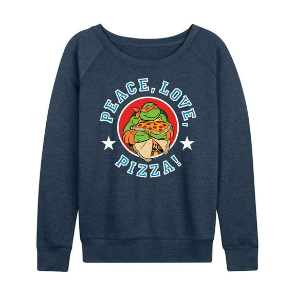 Teenage Mutant Ninja Turtles - Peace Love Pizza - Women's Lightweight French Terry Long Sleeve Shirt