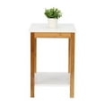 thumbnail image 5 of SALE CLEARANCE FCH 34*34*50cm Double Layer Bamboo Side Table Rectangular White Table Top Natural Wood Table Leg, 5 of 9
