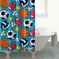 thumbnail image 4 of Baseball Football Pattern Shower Curtain 72"x72" ,Bathroom Decorative Shower Curtains Set with 12 Hooks,Modern Waterproof Washable Shower Curtain, 4 of 6