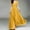 Yellow, variant on Womens Summer Dresses Flowy Irregular Ruffle Hem Chiffon Maxi Dress Boho V-Neck Solid Color Short Sleeve Long Swing Dress Waist Closing Evening Dress Cocktail Party Dress White