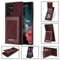 thumbnail image 1 of ELEHOLD Flip Leather Wallet Case for Samsung Galaxy S22 Ultra with RFID Blocking Card Slots Holders Magnetic Buckle Kickstand Function Business Style Men Women Case,Winered, 1 of 6