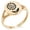 Rose Gold, variant on Stainless Steel Good Vibes Sunflower Minimalist Oval Top Polished Statement Ring