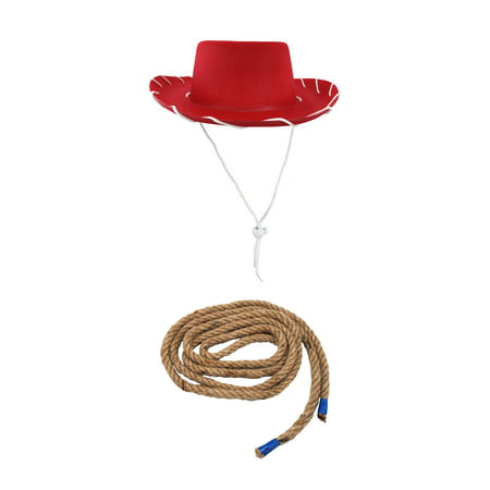 Child Cowboy Cowgirl Red Hat And Rope Jessie Woody Western Costume Accessories