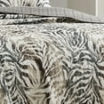 thumbnail image 4 of ESCA 3-Piece Alley Animal Print Gray Bedspread Set with 2 Pillow Shams, Animal Print Grey Quilt Set - Queen Size, 4 of 4