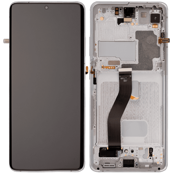 Replacement OLED Assembly With Frame Compatible For Samsung Galaxy S21 Ultra 5G (Aftermarket Plus) (Phantom Silver)