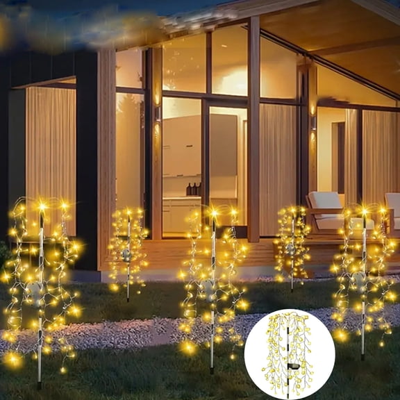 hengsof Solar Garden Lights, Outdoor Firework Lights, Decorative Stake for Landscape Light Waterproof Lamps for Walkway Pathway Backyard Lawn