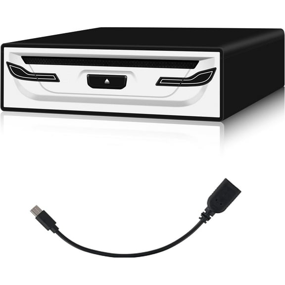 External CD/DVD Player for Car, Laptop, TV & More - With USB 2.0, Plug & Play, Anti Shock Function, Compatible with Smart TVs, Laptops, Tablets (Android 4.4 and above) - Includes USB Cable & Holder