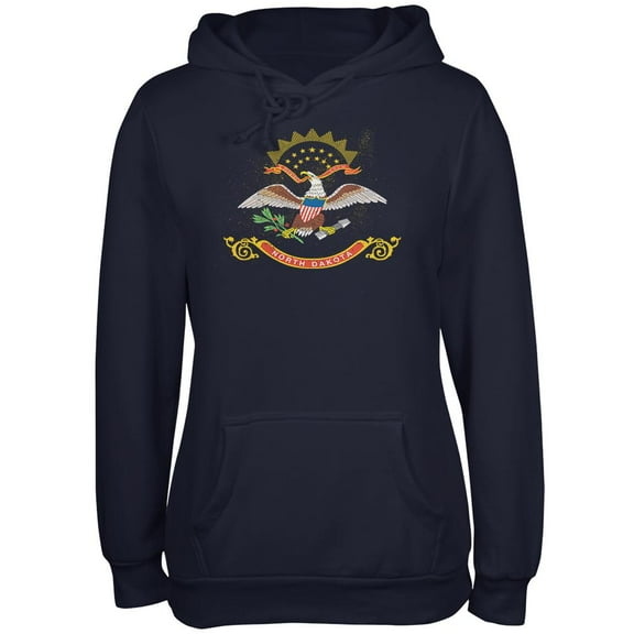Born and Raised North Dakota State Flag Juniors Soft Hoodie Navy 2XL
