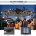 thumbnail image 4 of Outsunny 9.5' Offset Patio Umbrella Weighted Solar LED Parasol, Dark Grey, 4 of 10