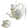 thumbnail image 6 of Dserhfy Christmas Teapot Ornament Holly Vintage Tea Cups And Pot Set Xmas Tree Hanging Ornaments 2D Acrylic Teapot Decor with Pouring Tea Effect for Tree Decor, 6 of 8