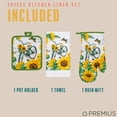 thumbnail image 4 of PREMIUS 3 Piece Printed Kitchen Linen Set, Bicycle & Sunflowers, 1 Cotton Towel, 1 Pot Holder, 1 Oven Mitt, 4 of 5