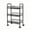 Black, variant on 3 Tier Mesh Utility Cart, Rolling Metal Organization Cart with Handle and Lockable Wheels, 2 Hanging Cups and 4 Hooks, Rolling Cart with Lockable Wheels for Kitchen, Bathroom, Office, White