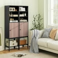 thumbnail image 2 of Costway 57" Bathroom Tall Cabinet with 1 Door and 4 Shelves Freestanding Floor Cabinet Black, 2 of 10