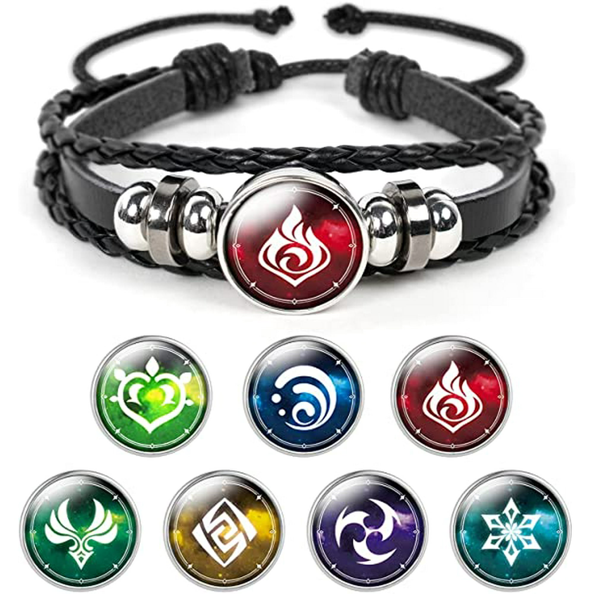 LuoHeng Animation Peripheral Wristband Genshin Impact Wristband Game Element  Cosplay Printing Badge Wristband with 7pcs, for Anime Cosplay Game Fan |  Walmart Canada