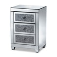 thumbnail image 2 of Baxton Studio Bronze Finished and Luxe Mirrored 3-Drawer Nightstand, 2 of 6