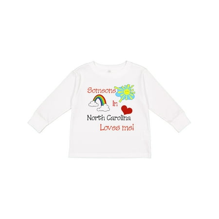 

Inktastic Someone in North Carolina Loves Me! Gift Toddler Boy or Toddler Girl Long Sleeve T-Shirt