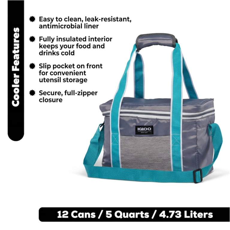 Igloo Heritage Lunch Companion Cooler Bag, 12 Can, Teal photo 2