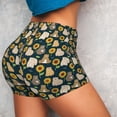 thumbnail image 4 of Wukai Bear Sunflower Print Pack Biker Shorts for Women Yoga Workout Gym Running Scrunch Active Shorts-Small, 4 of 8