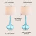 thumbnail image 4 of JONATHAN Y Bette 28.5" Glass Teardrop LED Table Lamp, Aqua (Set of 2), JYL1079B-SET2, 4 of 7