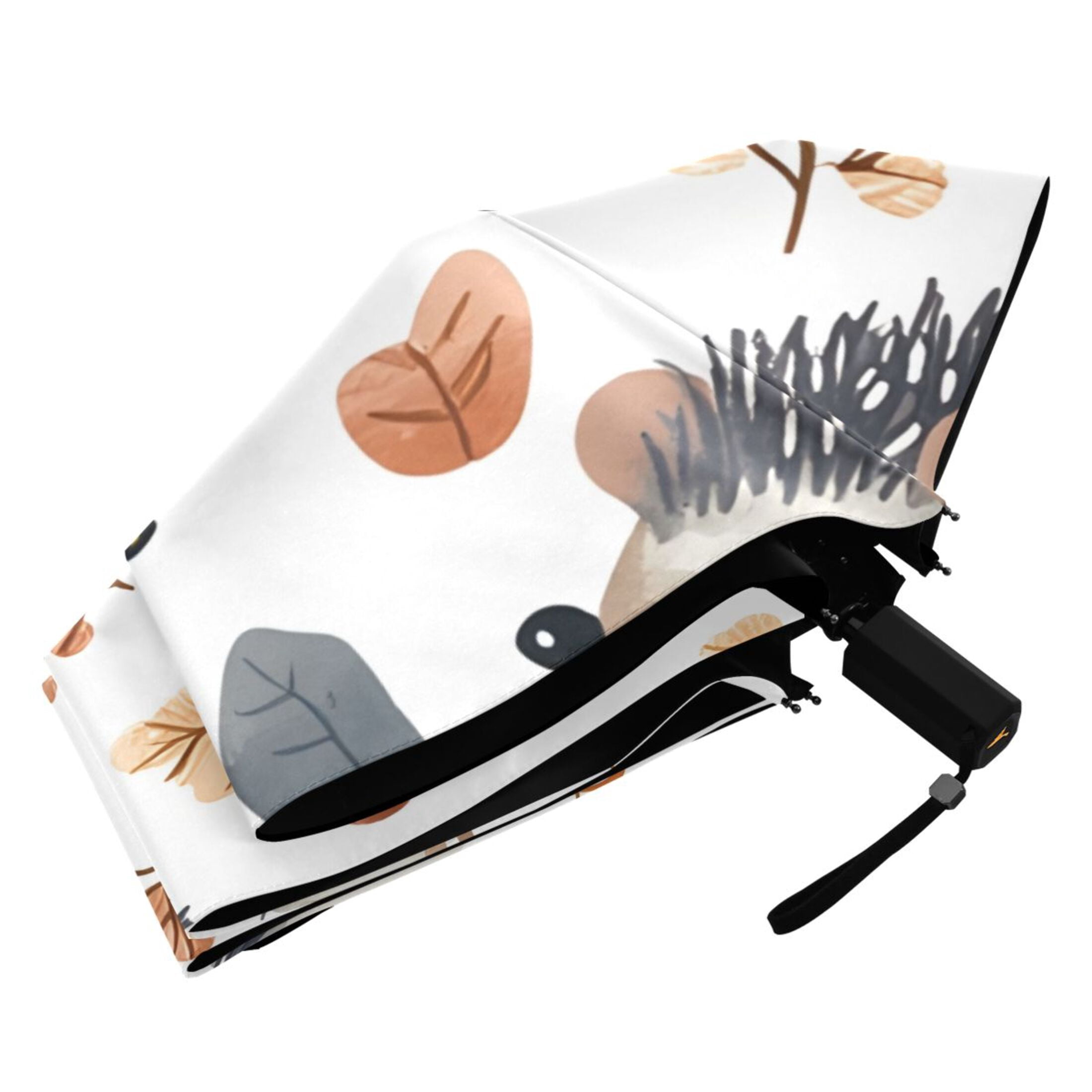 ALAZA Hedgehog Autumn Leave UPF 50+ Compact Folding Umbrella for Rain Travel Umbrella Packable