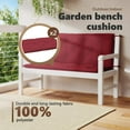 thumbnail image 3 of vidaXL Indoor/Outdoor Bench Cushions 2 pcs, Non-slip, Water-Repellent, Wine Red 47.2"x19.7"x2.8", 3 of 11