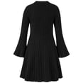 thumbnail image 5 of YUANxueke Long Bell Sleeve Ribbed Knit Dress for Girls Casual Crewneck Fashion Fall Winter Outdoor Dress for 5-15 Years, 5 of 8