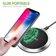 thumbnail image 5 of Wireless Charging Pad, High Power 10 Watts (2.1 Amp) Ultra-Slim Wireless Charging Pad for Samsung Galaxy Note 9, Apple iPhone X, 8/8 Plus and All Wireless (Qi) Enabled Devices by Cellet - Grey, 5 of 10