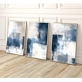 thumbnail image 4 of 3 Pcs Navy Blue Abstract Canvas Wall Art Modern Minimalist Neutral Blue and Grey Paintings Pictures Wall Decor Poster Print Artwork for Living Room Bedroom Office Home Decoration, 4 of 5