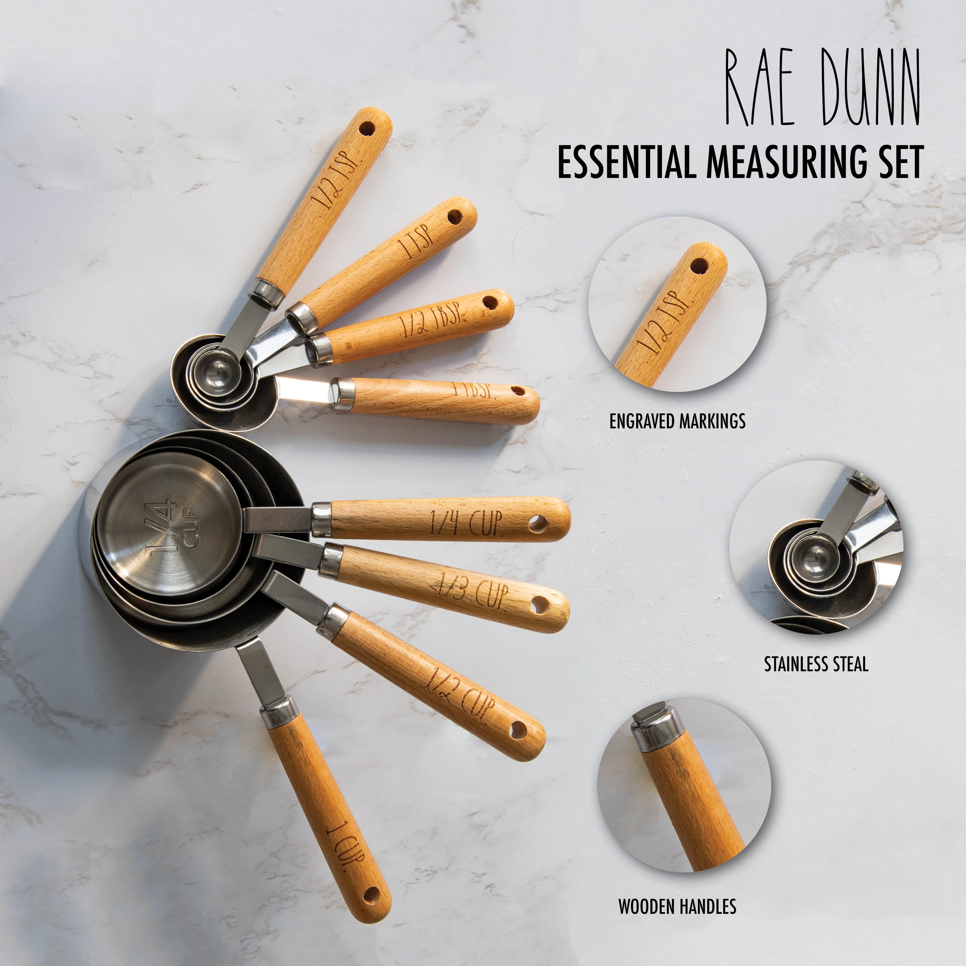 Black Rae Dunn Measuring Cups, set of 4