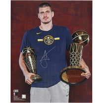 Nikola Jokic Denver Nuggets Autographed 16" x 20" Trophy Shot Photograph - Fanatics Authentic Certified