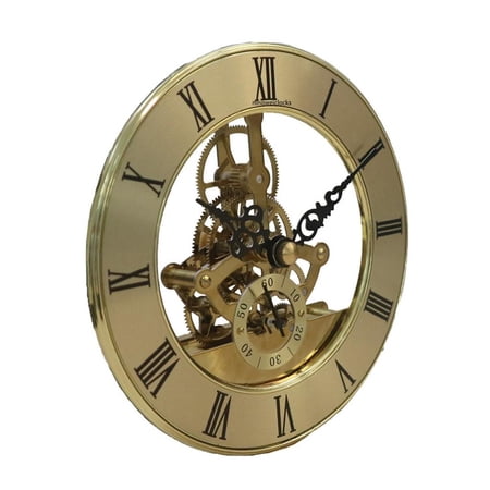 LAIQIEN 126mm Skeleton Gear Clock Insert Movement with Roman Numeral for Home Decoration