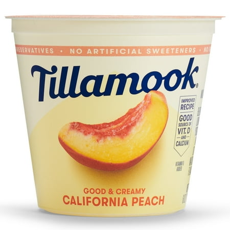 Tillamook California Peach Good & Creamy Low Fat Yogurt, 6 oz