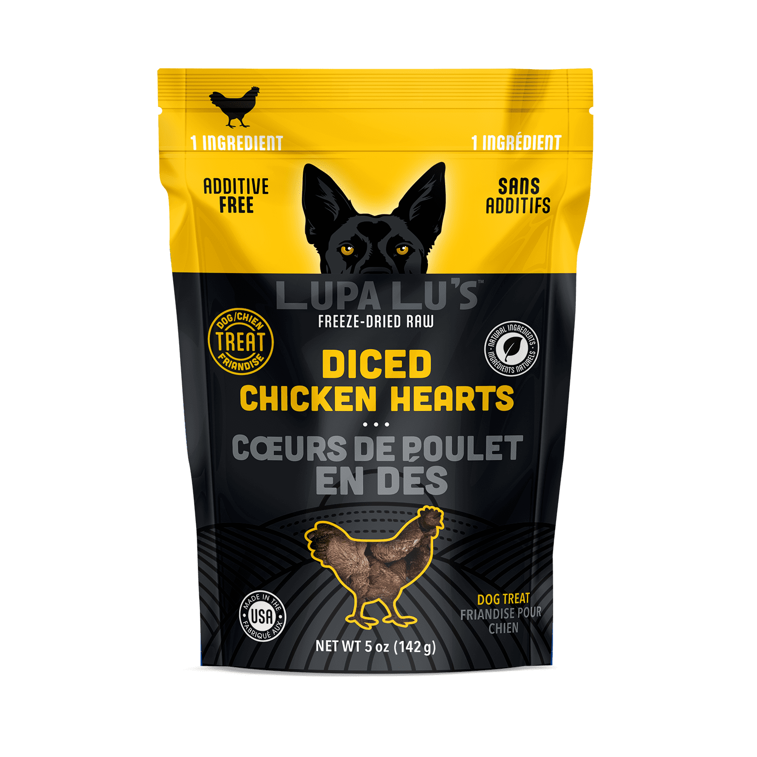 Girl With The Dogs Lupa Lu’s Freeze Dried Diced Chicken Hearts Dog Treats, 5 oz