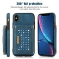 thumbnail image 3 of Feishell Crossbody Wallet Women Case for iPhone XS, iPhone X,[RFID Blocking] Credit Card Holder Phone Case with Strap,PU Leather Purse with Lanyard Bling Flip Cover For iPhone X/XS, Blue, 3 of 10