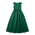 thumbnail image 4 of ITSAME Girls Formal A-Line Dress with Pockets Round Neck Bow Belt Wedding Party Pageant Gown Green Size 12, 4 of 7