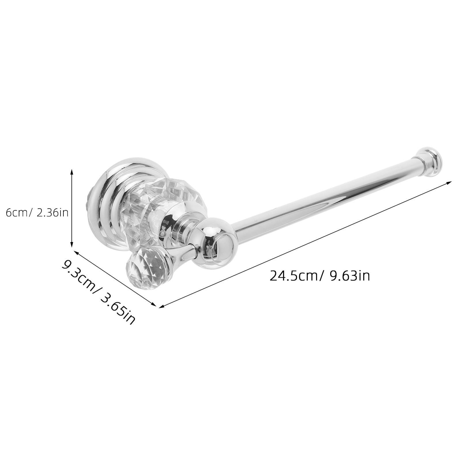HONMEET Modern Plated Silver Crystal Wall Toilet Paper Holder Stainless Steel Towel Rack for Bathroom