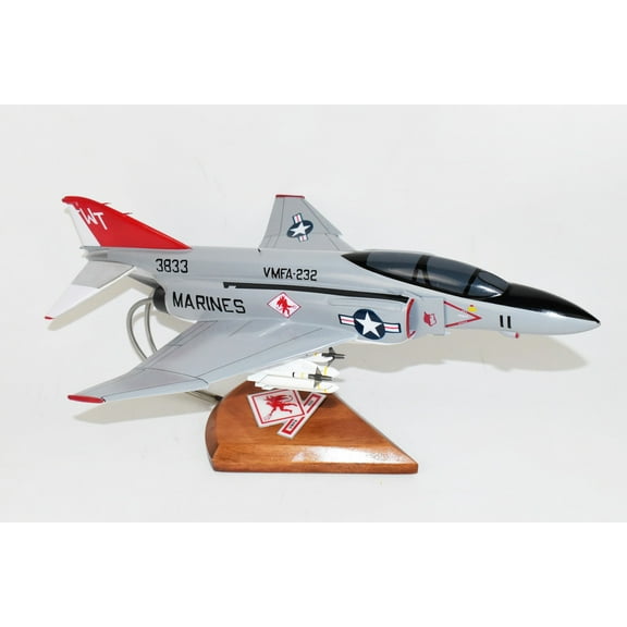 VMFA-232 Red Devils (3833) F-4J Model, 1/42 (18") Scale, Mahogany, Marines, Fighter