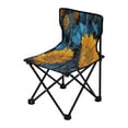 thumbnail image 2 of 600D Oxford Camping Chair Portable Foldable Chair Supports 220 lbs for Picnic, Fishing, Backpacking Blue Leaves and Sunflowers, 2 of 8